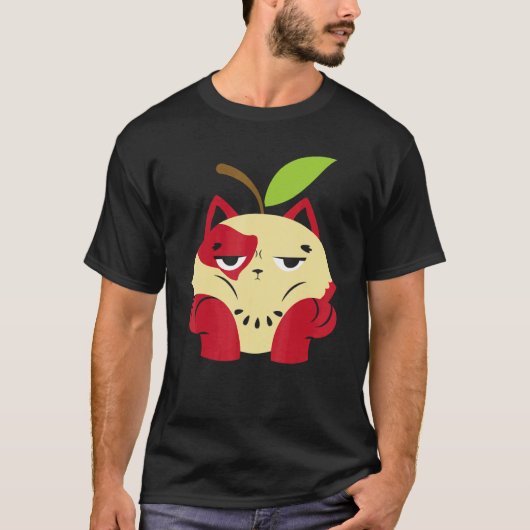 りんご 猫 りんご狩り チーム りんご 果物 Tシャツ (正面)