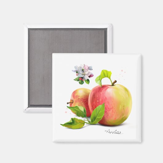 りんご、花、はね マグネット (正面/裏面)