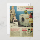 りんそ洗剤と弁ディックス機用ビンテージ広告 ポストカード (正面/裏面)