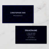 れんがクールパターン濃い青の黒のプロフェッショナル 名刺 (正面/裏面)