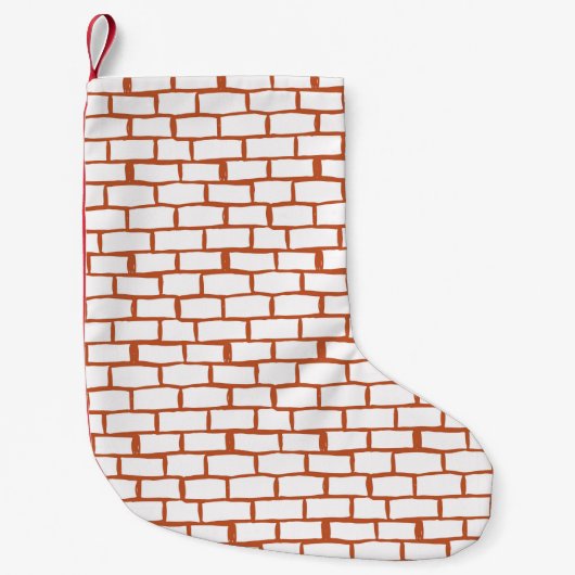 れんがテクスチャ背景 スモールクリスマスストッキング (正面)