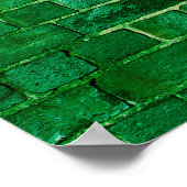 れんが壁に描かれたブラジル国旗 ポスター (角)