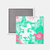 れんが壁の壁画 マグネット (正面/裏面)