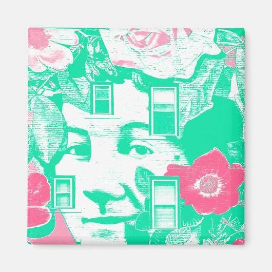 れんが壁の壁画 マグネット (正面)