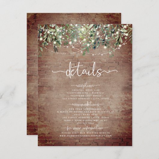 れんが植物結婚学の緑の光詳細 エンクロージャーカード (正面/裏面)