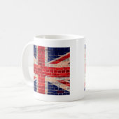 れんが造りの壁のイギリス国旗 コーヒーマグカップ (正面左)