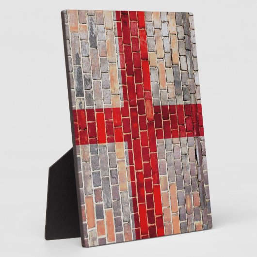 れんが造りの壁のイギリス国旗 フォトプラーク (側面)