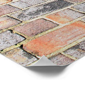 れんが造りの壁のイギリス国旗 ポスター (角)