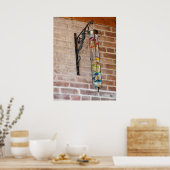 れんが造りの壁の色 ポスター (キッチン)