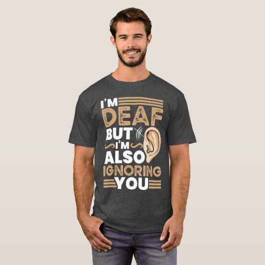 ろうおもしろい者認識度ASLアクセソアリスト Tシャツ (正面フル)