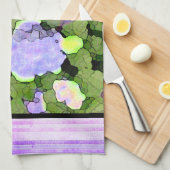 ろうけつ染めのアジサイ(Alt) キッチンタオル (四つ折り)