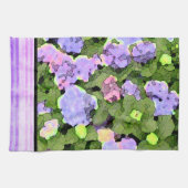 ろうけつ染めのアジサイ(Alt) キッチンタオル (横)