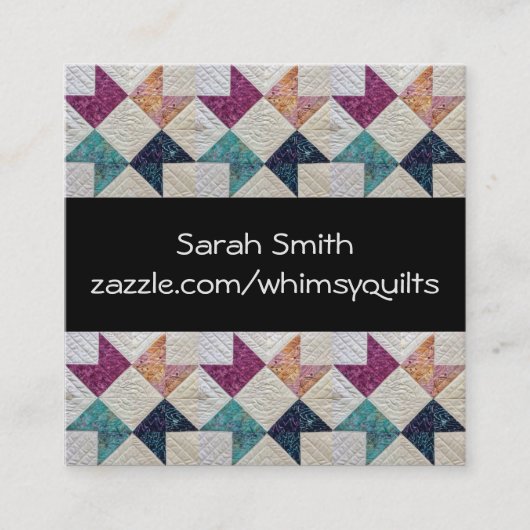 ろうけつ染めのキルトの名刺 スクエア名刺 (正面)