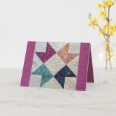 ろうけつ染めのキルトの挨拶状 カード (黄色い花)