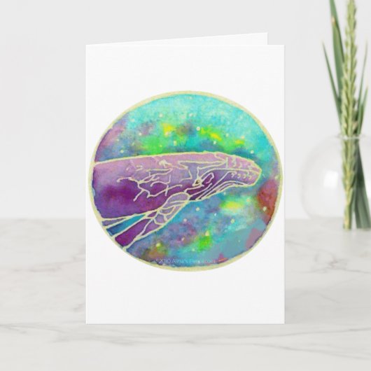 ろうけつ染めのザトウクジラの芸術 カード (正面)