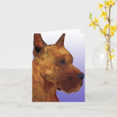 ろうけつ染めの一見の子鹿のグレートデーンの挨拶状 カード (黄色い花)