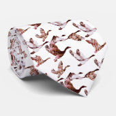 ろうけつ染めの挨りだらけのばら色のガチョウの飛行中に水鳥動物 ネクタイ (ロール)