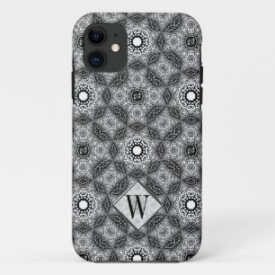 ろうけつ染めのGeometricaのモノグラムの名前をカスタムするiPhone5の場合 iPhone 11 ケース