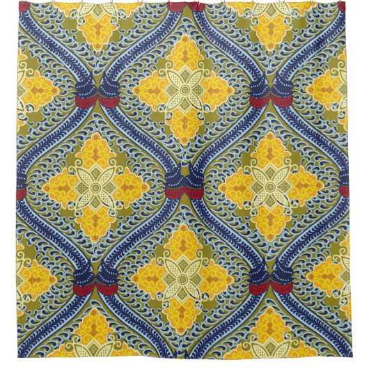 ろうけつ染めインドネシア語:ワックスレジスト染料の技術である シャワーカーテン (正面)