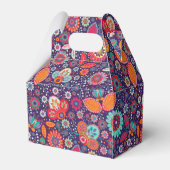 ろうけつ染めカラフルイラストレーション自然フローラルパターン フェイバーボックス (裏面サイド)