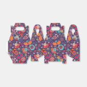 ろうけつ染めカラフルイラストレーション自然フローラルパターン フェイバーボックス (折り畳みなし)