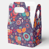 ろうけつ染めカラフルイラストレーション自然フローラルパターン フェイバーボックス (オープン)