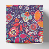 ろうけつ染めカラフルイラストレーション自然フローラルパターン フェイバーボックス (上部)