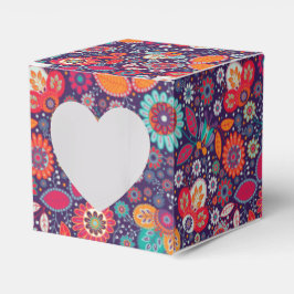 ろうけつ染めカラフルイラストレーション自然フローラルパターン フェイバーボックス