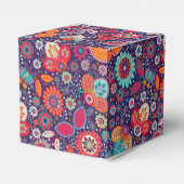 ろうけつ染めカラフルイラストレーション自然フローラルパターン フェイバーボックス (裏面サイド)