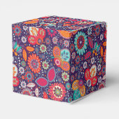 ろうけつ染めカラフルイラストレーション自然フローラルパターン フェイバーボックス (裏面サイド)