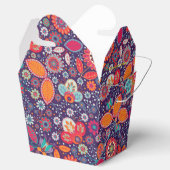 ろうけつ染めカラフルイラストレーション自然フローラルパターン フェイバーボックス (オープン)