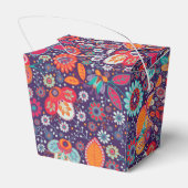 ろうけつ染めカラフルイラストレーション自然フローラルパターン フェイバーボックス (裏面サイド)