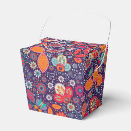 ろうけつ染めカラフルイラストレーション自然フローラルパターン フェイバーボックス