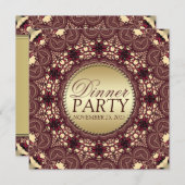 ろうけつ染めゴールデンアースディナーパーティの招待状 招待状 (正面/裏面)