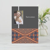 ろうけつ染めスタイル結婚式招待状カード 招待状 (スタンド正面)