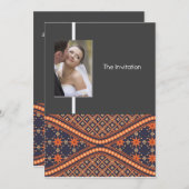 ろうけつ染めスタイル結婚式招待状カード 招待状 (正面/裏面)