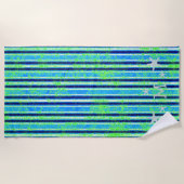 ろうけつ染めストライプとヒトデビーチタオル ビーチタオル (正面)