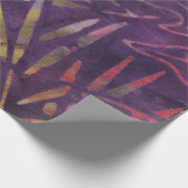 ろうけつ染めトロピカルリーフレスミントパープルピンクキャンディ ラッピングペーパー (角)