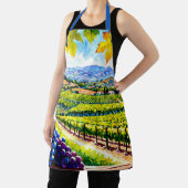 ろうけつ染めナパバレーヴィンヤードサッシワイン恋人 エプロン (インサイチュ)