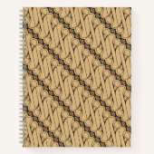 ろうけつ染めパラン、インドネシアパターン、ジャワ語、民族 ノートブック (正面)