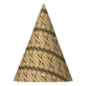 ろうけつ染めパラン、インドネシアパターン、ジャワ語、民族 パーティーハット (左)