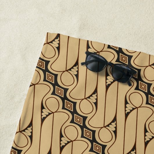 ろうけつ染めパラン、インドネシアパターン、ジャワ語、民族 ビーチタオル (インサイチュ)