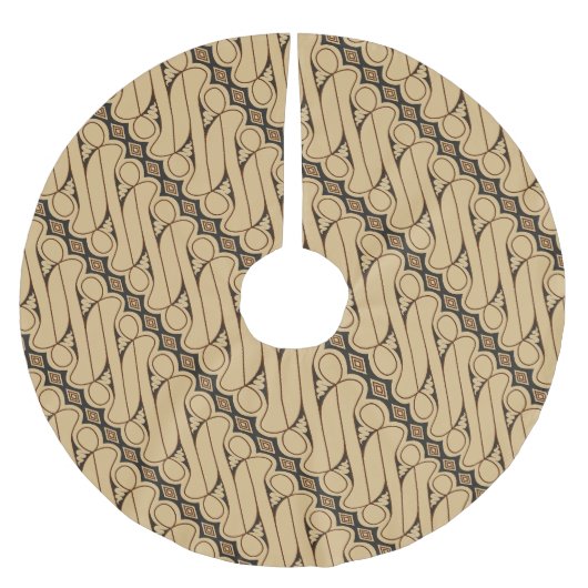 ろうけつ染めパラン、インドネシアパターン、ジャワ語、民族 ブラッシュドポリエステルツリースカート (正面)