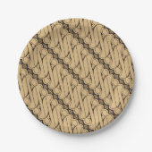 ろうけつ染めパラン、インドネシアパターン、ジャワ語、民族 ペーパープレート (正面)