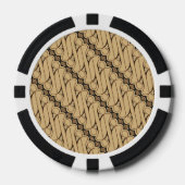 ろうけつ染めパラン、インドネシアパターン、ジャワ語、民族 ポーカーチップ (正面)