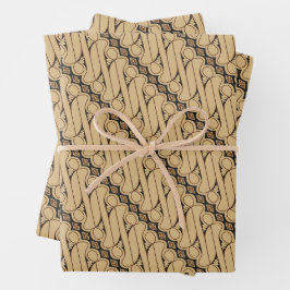 ろうけつ染めパラン、インドネシアパターン、ジャワ語、民族 ラッピングペーパーシート