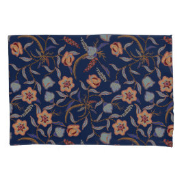 ろうけつ染めフローラ植物 枕カバー