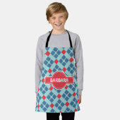 ろうけつ染めブラック赤パタミニマルーン エプロン (着用した状態)