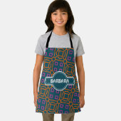 ろうけつ染めブルーオレンジパタミニマルーン エプロン (インサイチュ)