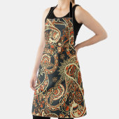 ろうけつ染めペイズリー:ヴィンテージシームレスなパターン。 エプロン (インサイチュ)